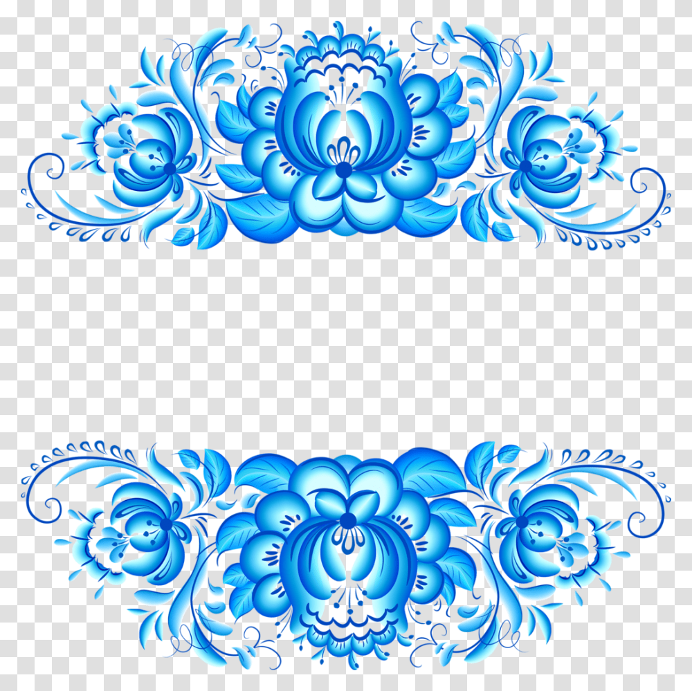 Elegant Blue Floral Pattern Background Vector, Floral Design, Fractal Transparent Png