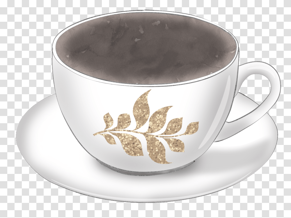 Elegant Coffee Cup Cartoon Coffee Cup, Saucer, Pottery Transparent Png