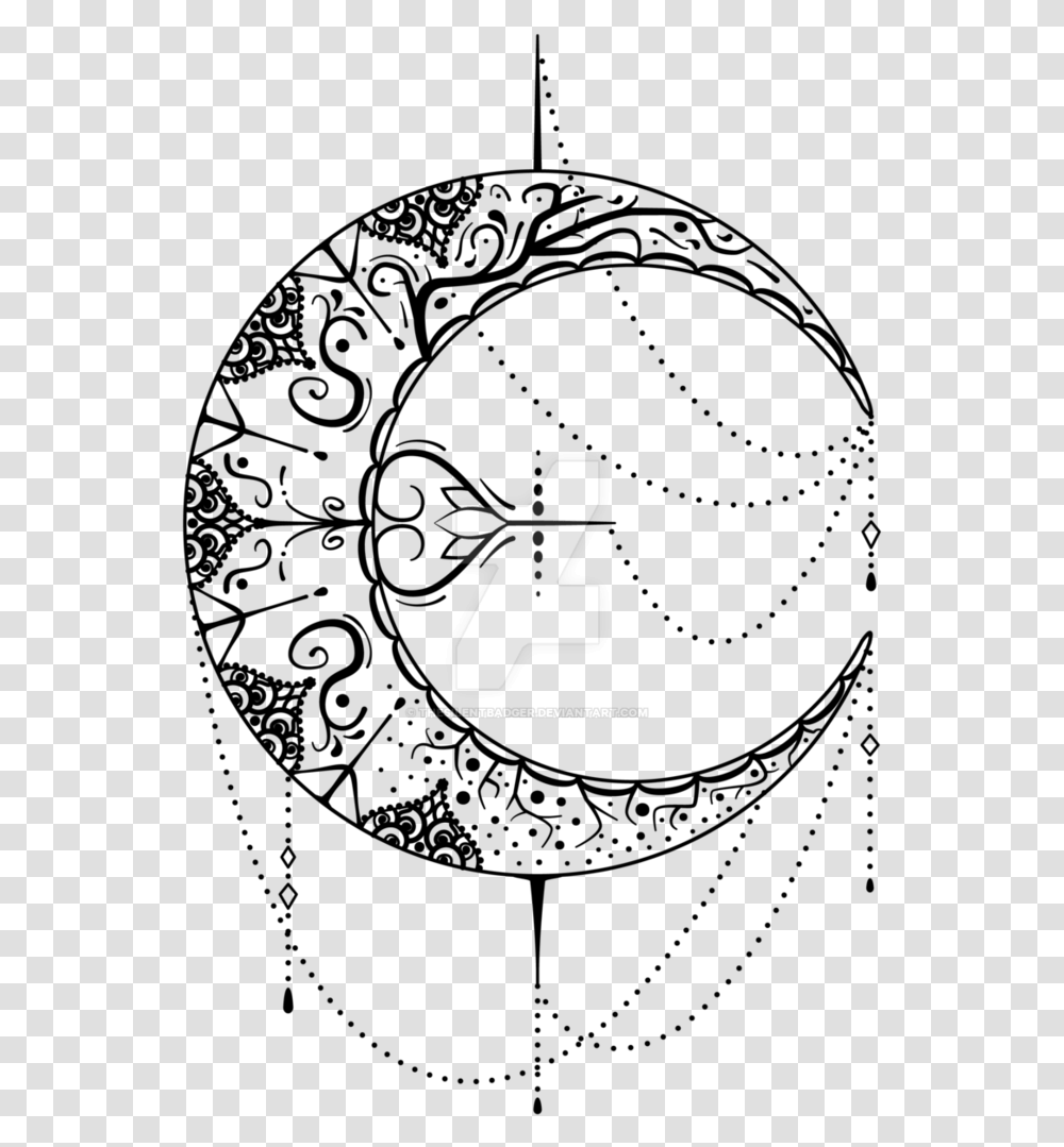 Elegant Drawing Moon Moon Mandala Background, Alphabet, Hand Transparent Png