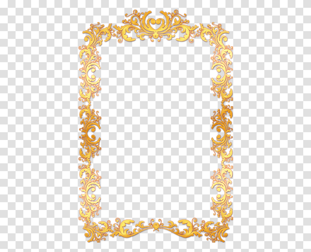 Elegant Gold Border Gold Vintage Frame, Floral Design, Pattern Transparent Png