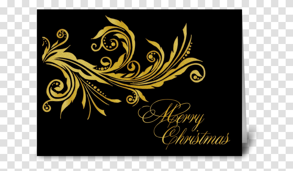 Elegant Gold Flourish Merry Christmas Greeting Card Greeting Cards Christmas Elegant, Floral Design, Pattern Transparent Png