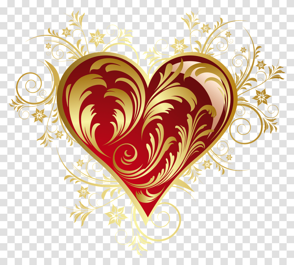 Elegant Heart Background Hd, Floral Design, Pattern, Rug Transparent Png