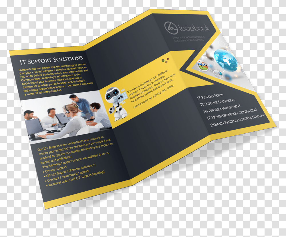 Elegant Modern Information Technology Flyer Design Tri Fold Brochure Design For Ict, Poster, Paper, Advertisement, Person Transparent Png