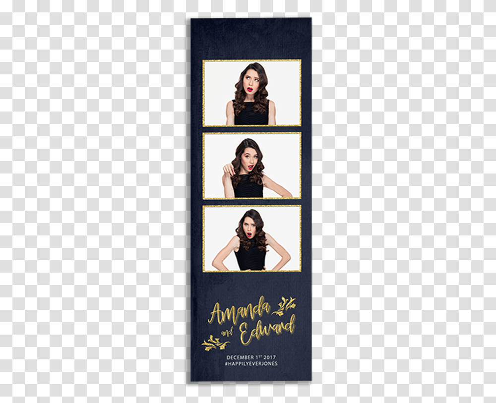 Elegant Photo Booth Strip Template Wedding, Person, Female, Dress Transparent Png