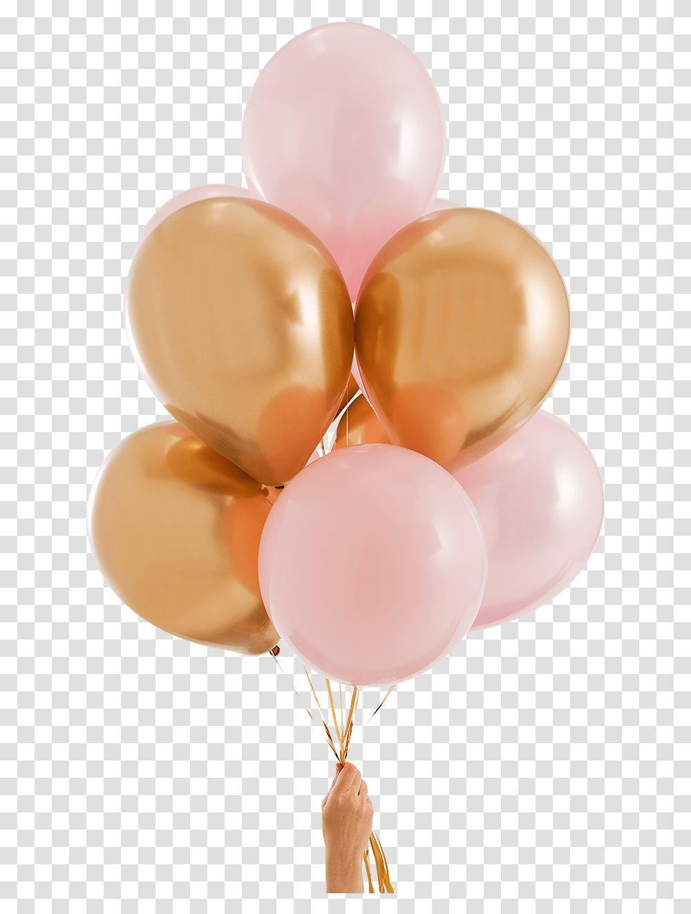 Elegant Pink & Gold Party Balloons 14 Pink And Gold Balloons, Egg, Food Transparent Png