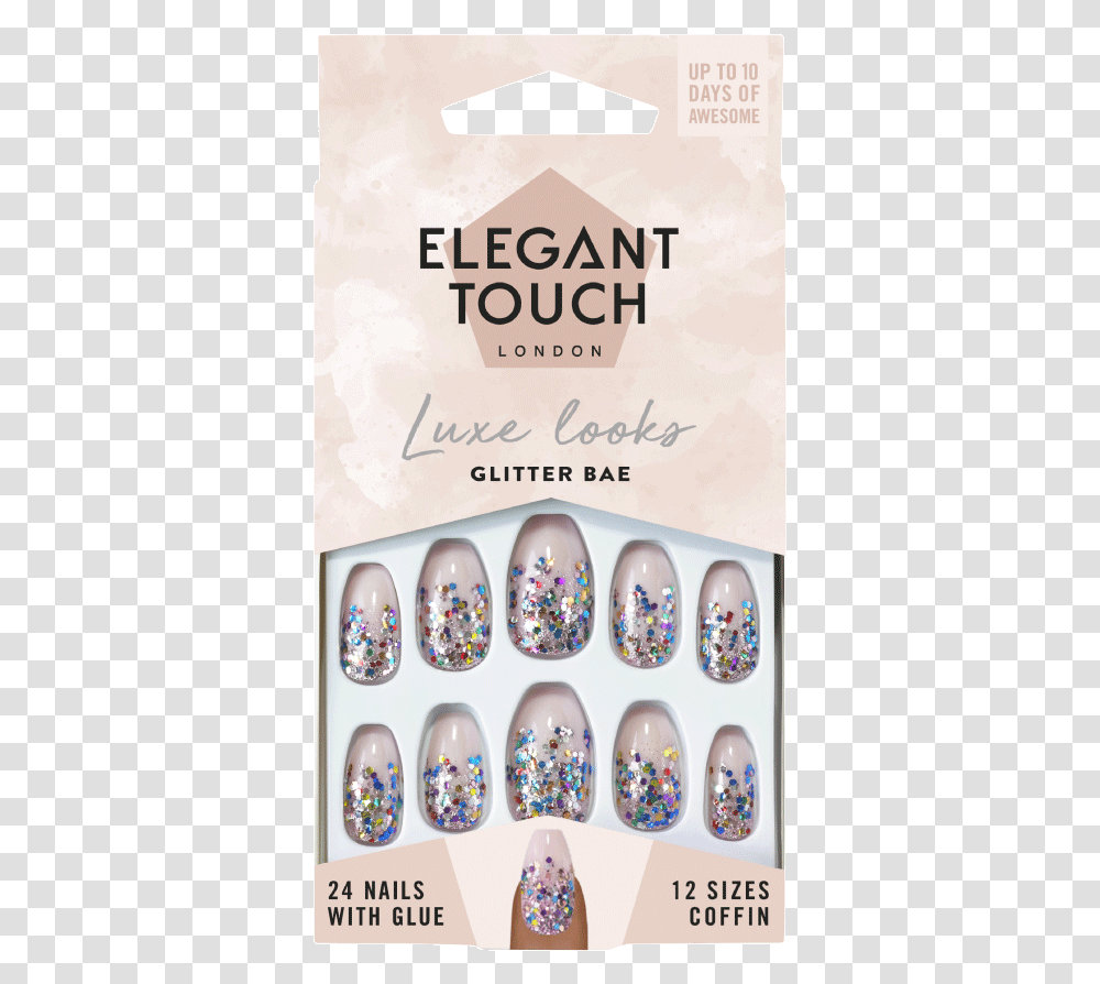 Elegant Touch Luxe Looks False Nails, Turquoise, Paper, Flyer, Poster Transparent Png