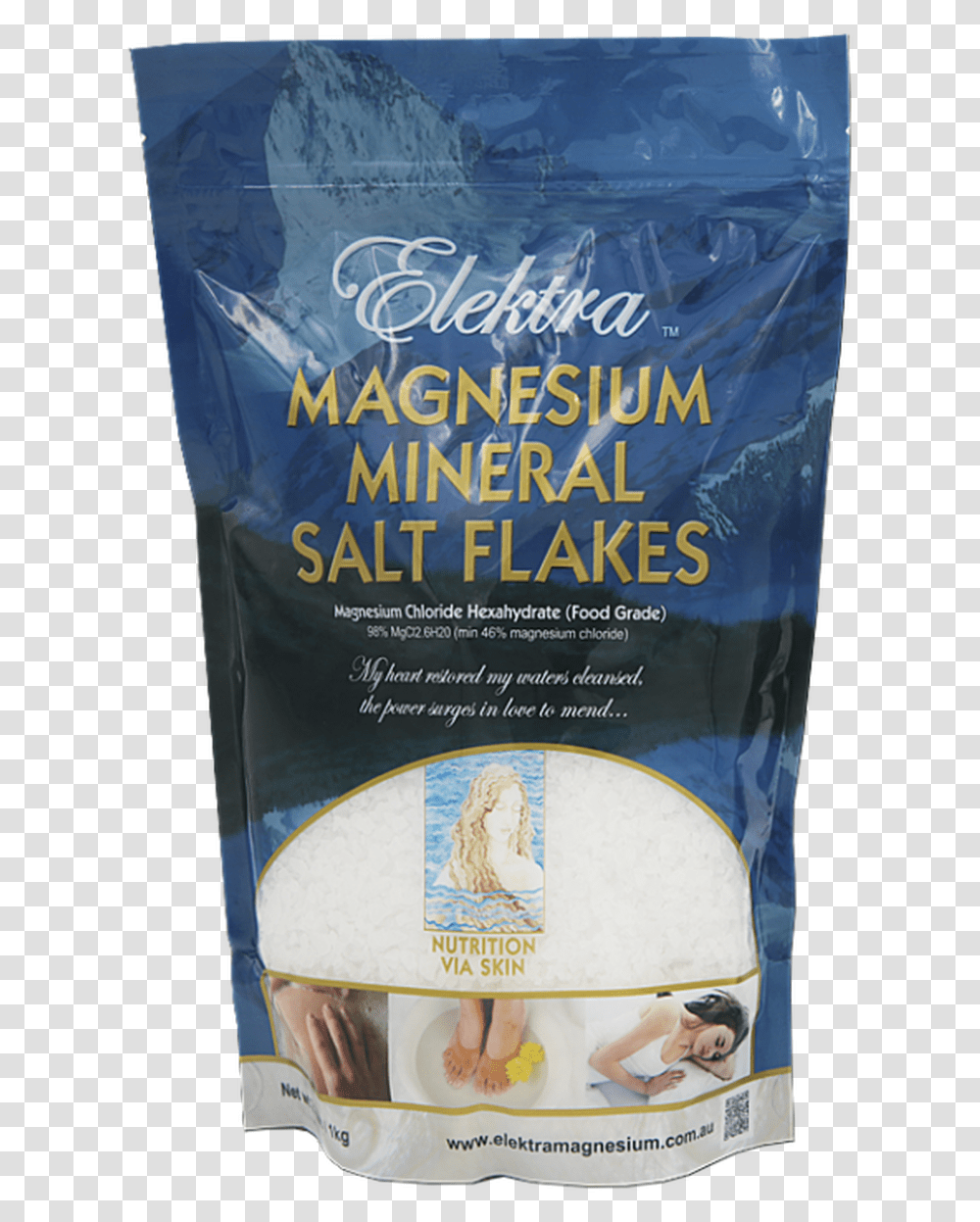 Elektra Magnesium Chloride Flakes 1kg Magnesium Chloride Salt, Flour, Powder, Food, Person Transparent Png