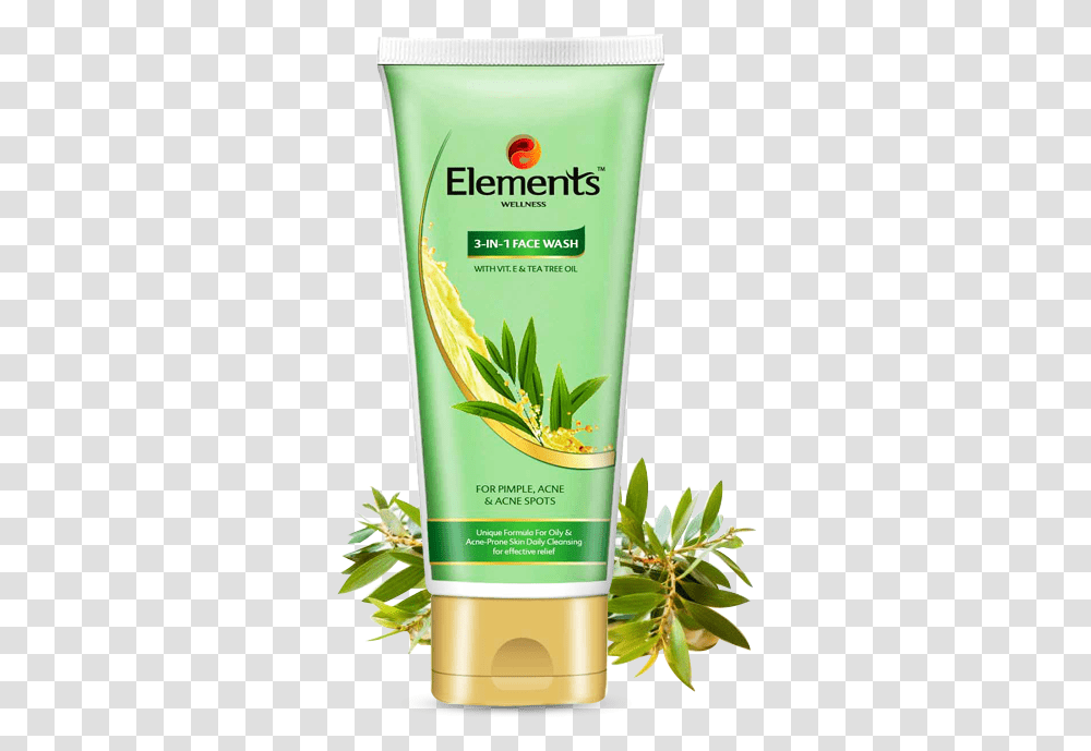 Elements 3 In 1 Face Wash Anti Acne X Tube Elements 3 In 1 Face Wash, Bottle, Shampoo, Lotion, Beverage Transparent Png