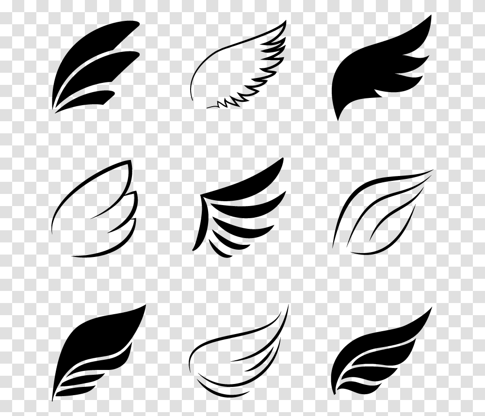 Elements Flight Angel Bird Black Logo Wing Clipart Cute Wings Vector, Gray, World Of Warcraft Transparent Png