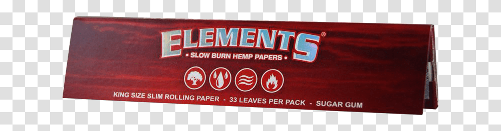 Elements Red King Size Rolling Papers General Supply, Word, Label, Food Transparent Png