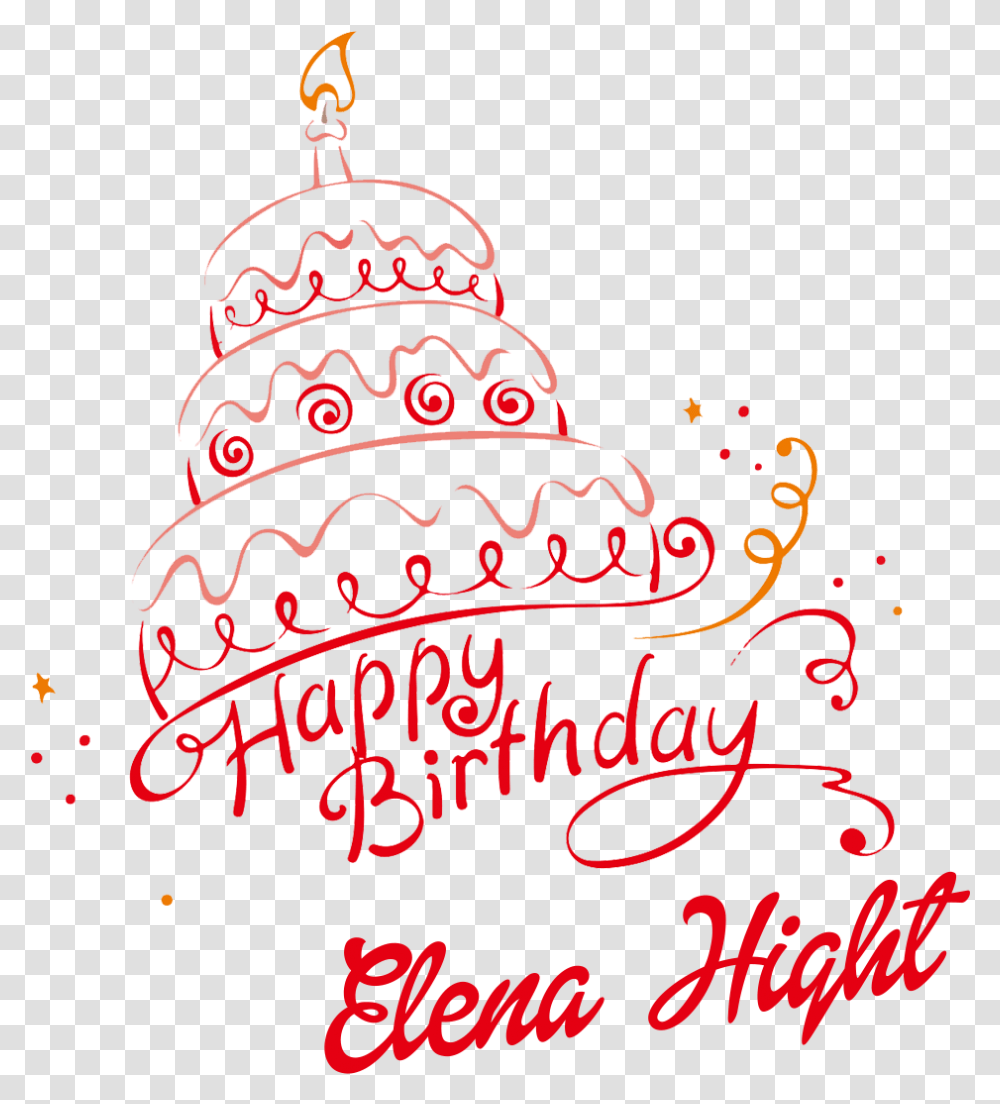 Elena Hight Happy Birthday Name Happy Birthday Anjali Cake, Diwali, Handwriting Transparent Png
