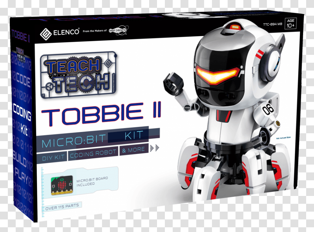 Elenco Tobbie Ii Micro Bit, Robot, Helmet, Apparel Transparent Png