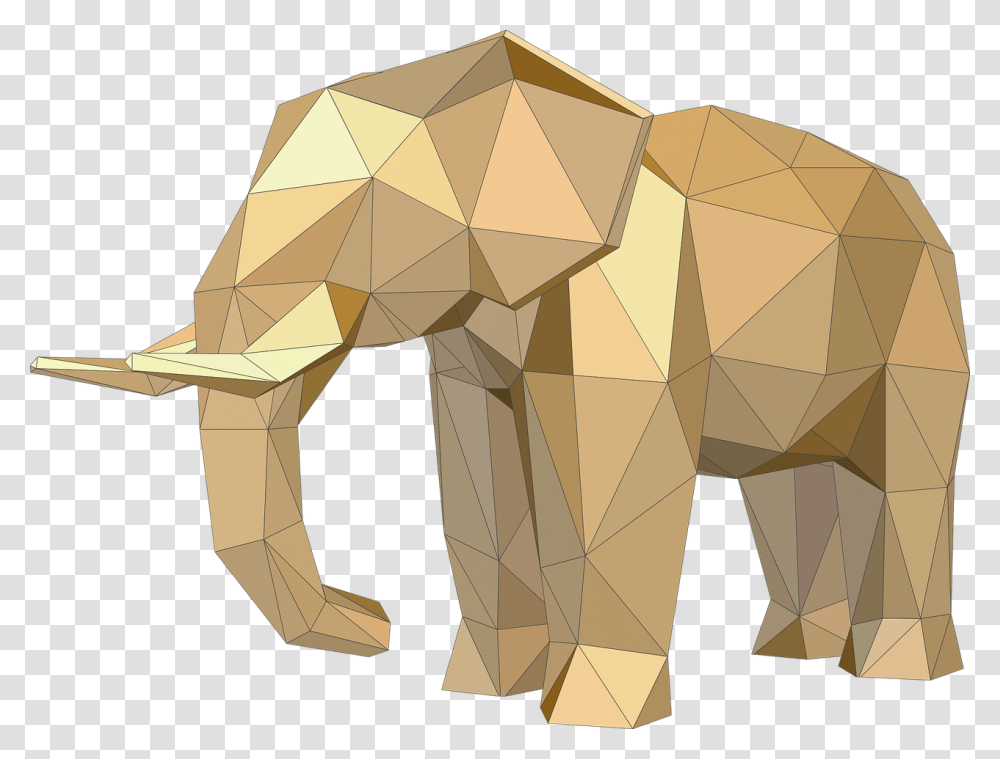 Elephant Animals Low Free Vector Graphic On Pixabay Low Poly Animal Obj, Plywood, Shelter, Building, Outdoors Transparent Png