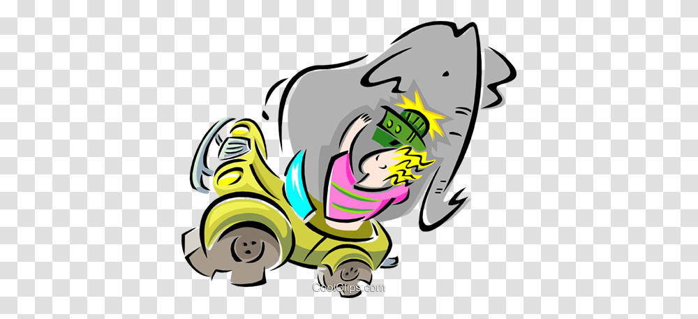 Elephant As A Passenger In A Car Royalty Free Vector Clip Art, Vehicle, Transportation, Plant Transparent Png