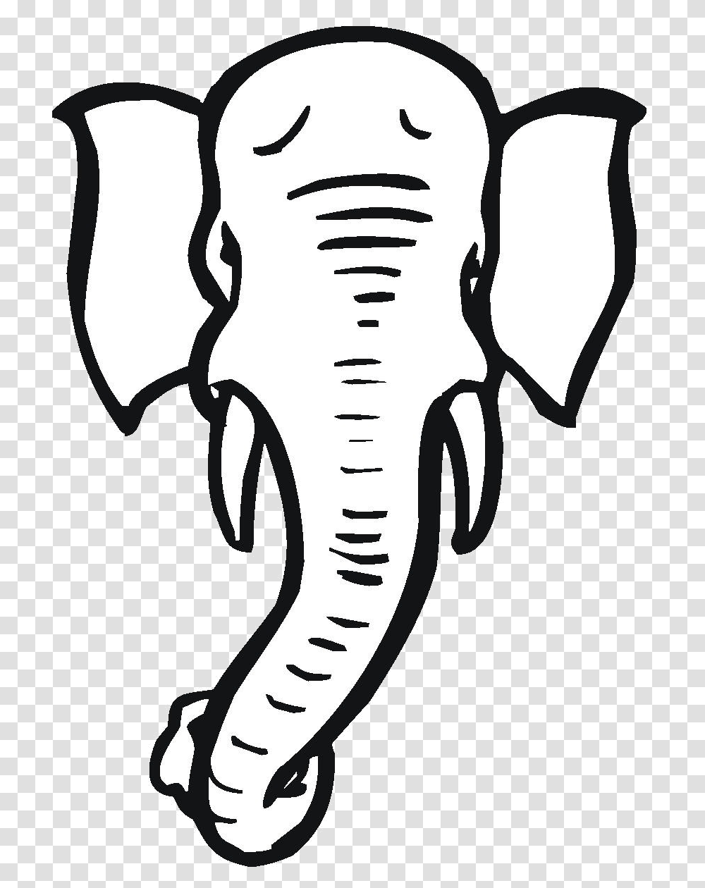 Elephant Best Cute Clipart Black And White Elephant Head Clipart Black And White, Label, Animal, Stencil Transparent Png