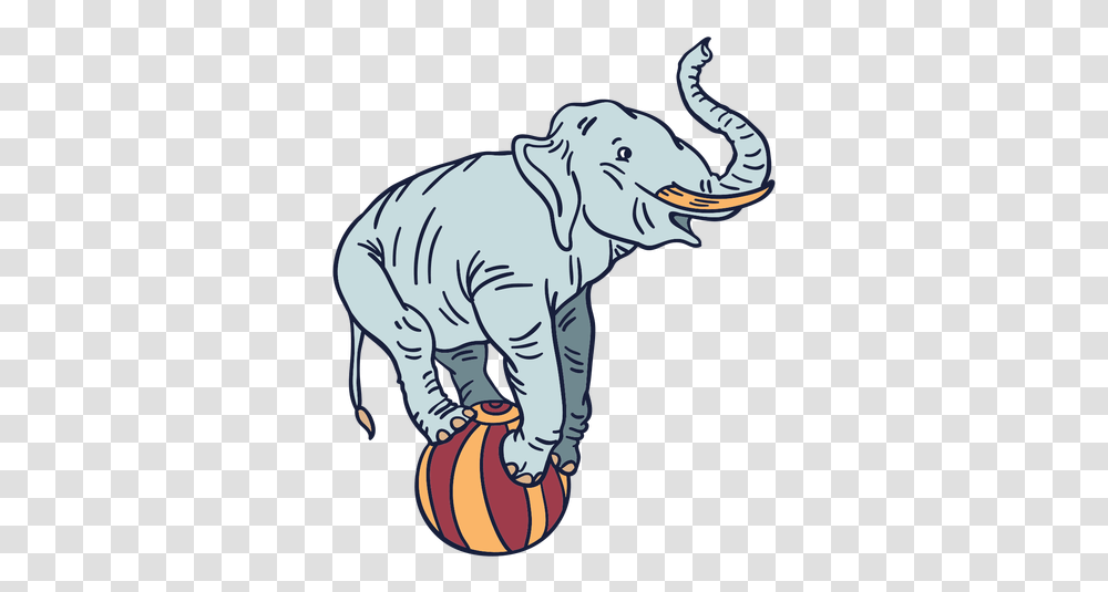 Elephant Circus Hand Drawn For Basketball, Wildlife, Animal, Mammal Transparent Png