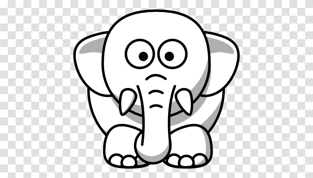 Elephant Clip Art Black And White, Wildlife, Animal, Mammal Transparent Png