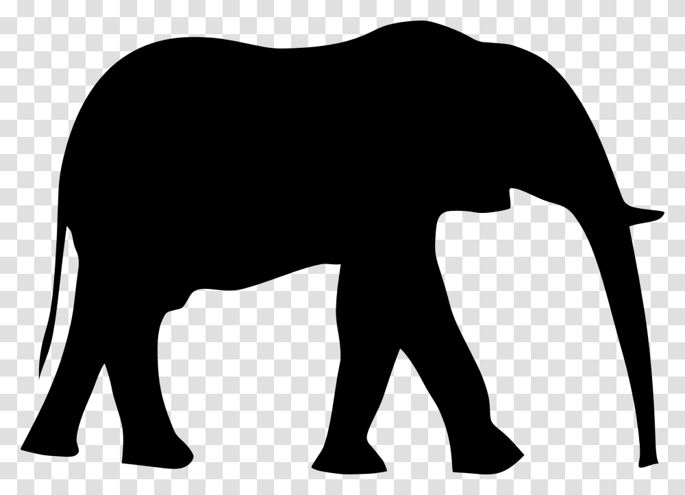 Elephant Clipart Black And White, Silhouette, Person, Human, Kneeling Transparent Png