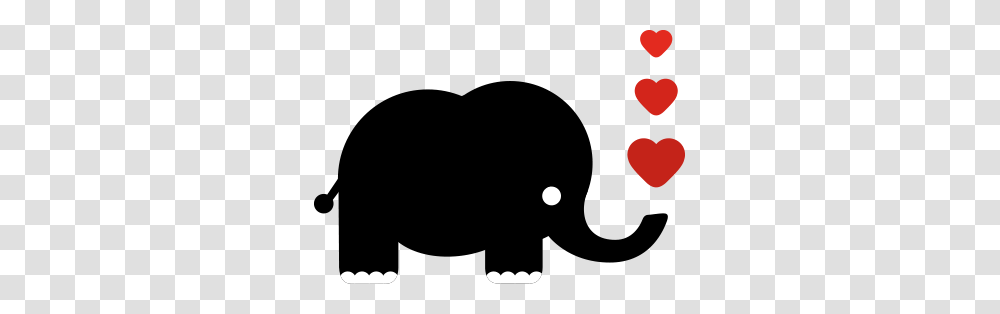 Elephant Clipart Love, Mammal, Animal, Wildlife, Silhouette Transparent Png