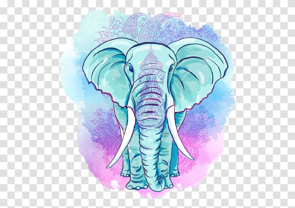Elephant Elefante Tumblr Colorespastel Azul Blue Rose Gold Cute Elephant, Drawing, Painting Transparent Png