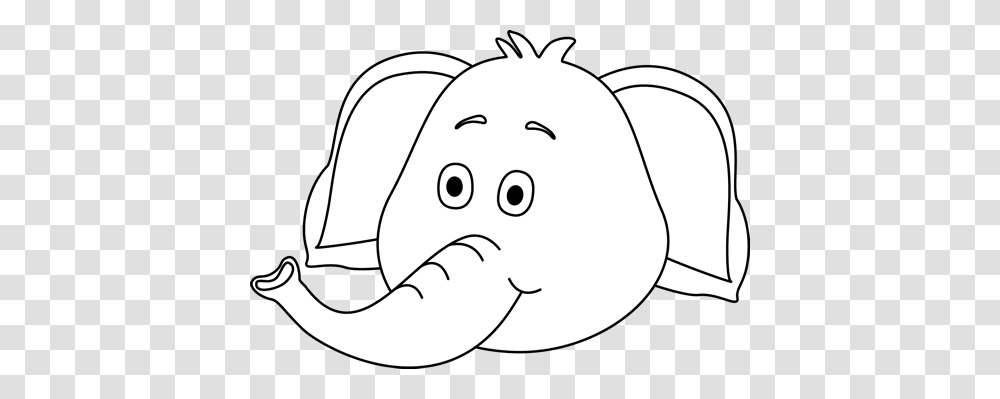 Elephant Head Clipart Black And White Letters Format, Mammal, Animal, Label Transparent Png