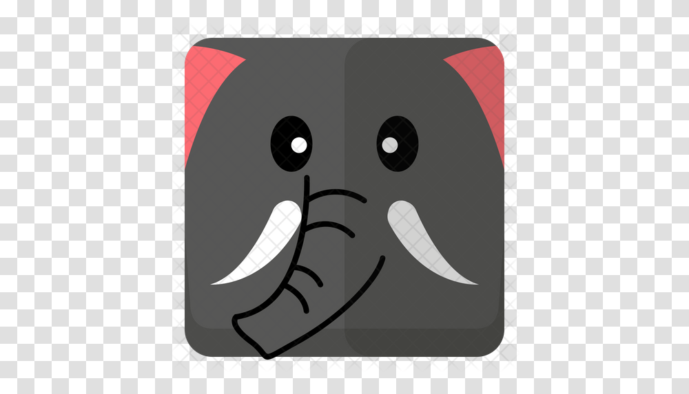 Elephant Head Icon Happy, Label, Text, Sticker, Cushion Transparent Png