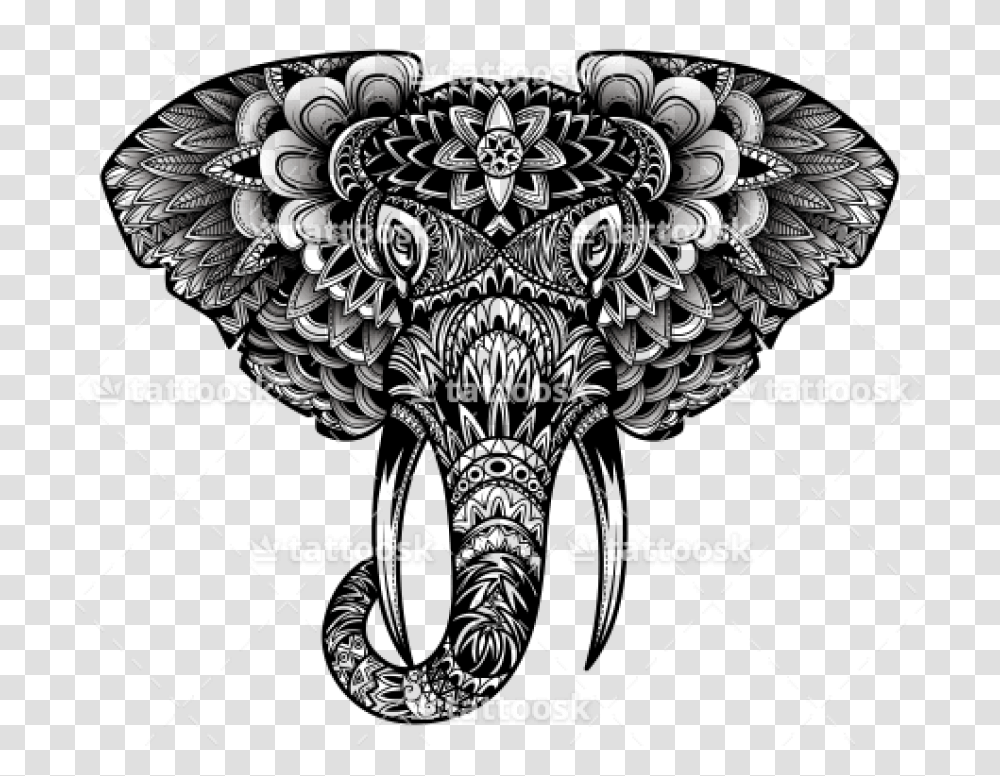 Elephant Head Tribal Elephant Head Tattoo, Outdoors, Pattern, Nature Transparent Png