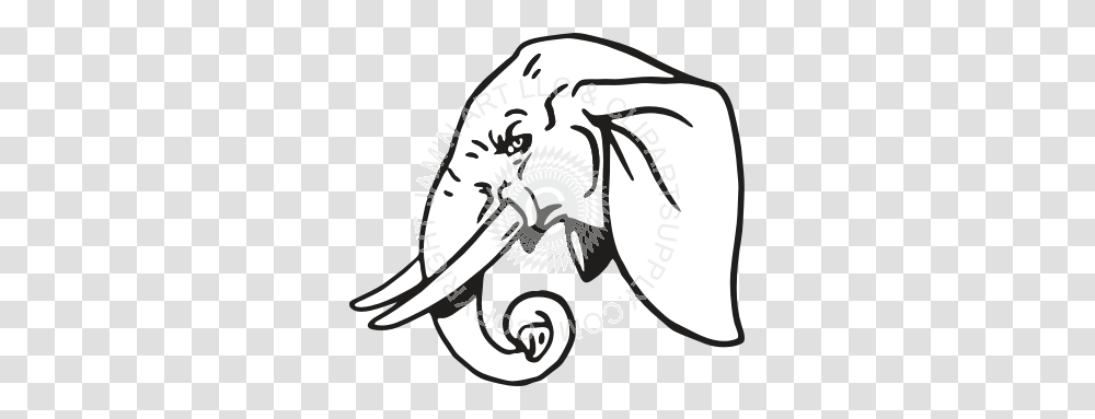 Elephant Head With Trunk Curled, Animal, Helmet, Apparel Transparent Png