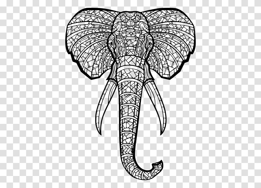 Elephant Mandala Dessin Tete D Elephant, Gray, World Of Warcraft Transparent Png