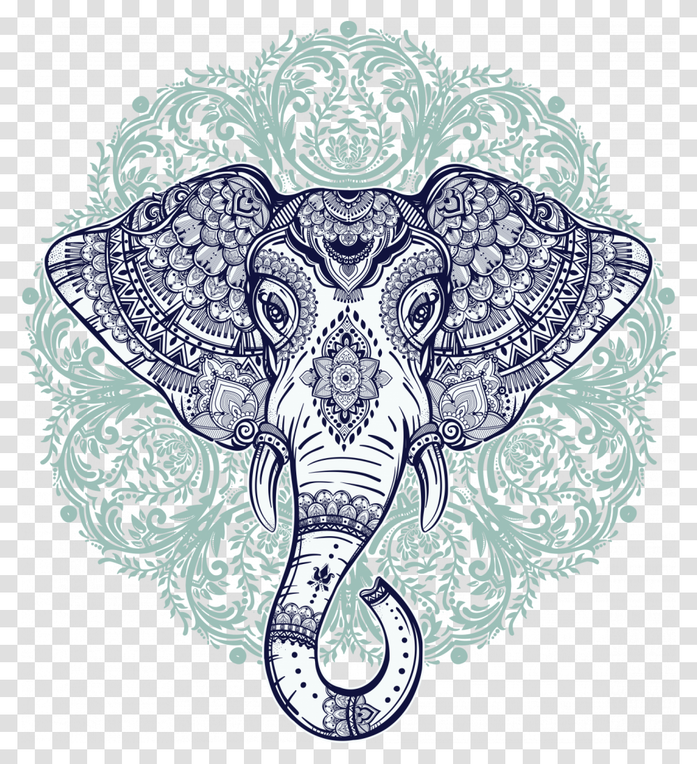 Elephant Mandala Elephant Mandala, Rug, Lace, Doodle Transparent Png