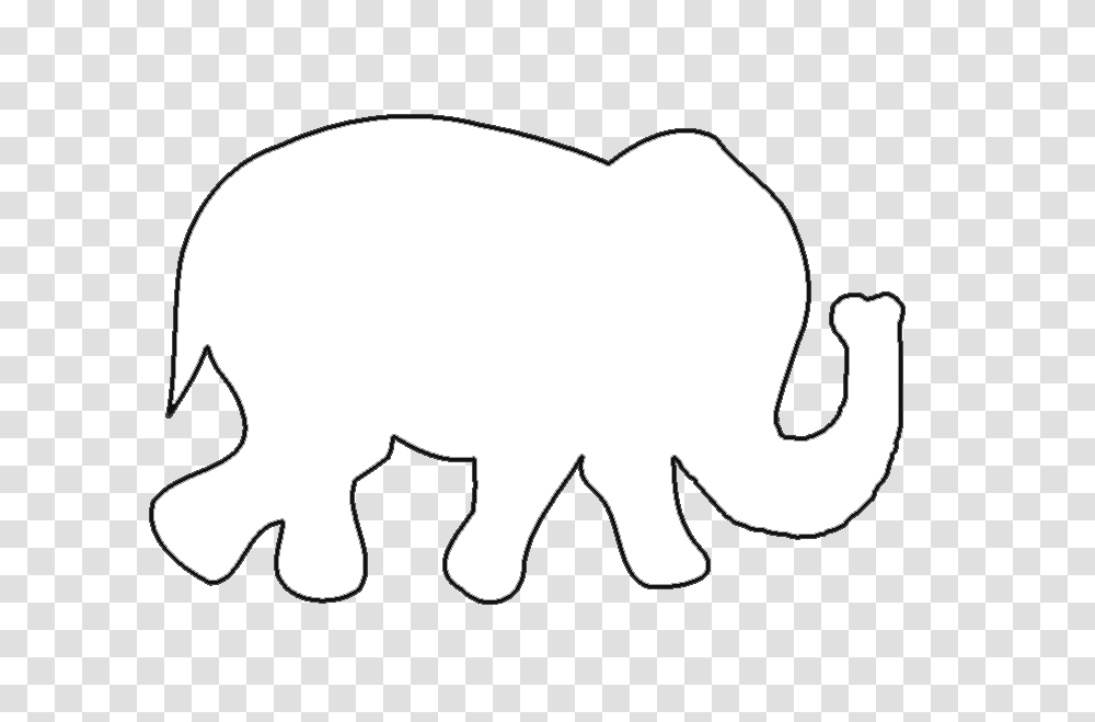 Elephant Outline Trunk Up, Mammal, Animal, Stencil, Wildlife Transparent Png