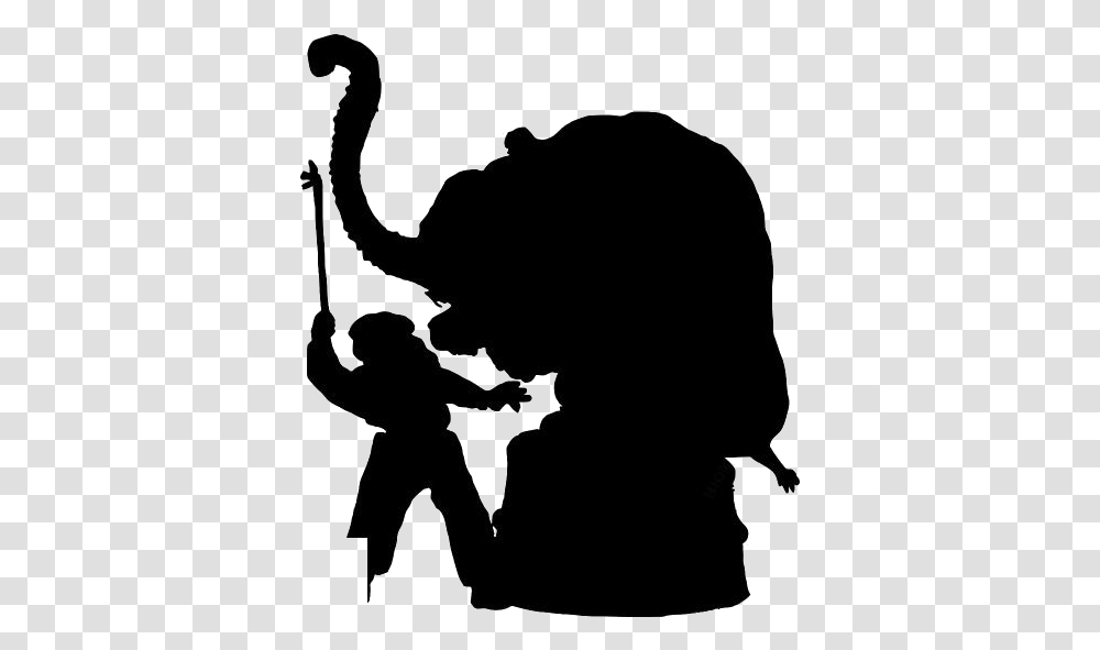 Elephant, Person, Human, Silhouette, Cupid Transparent Png