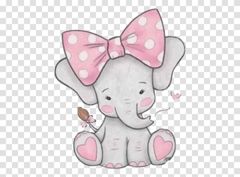 Elephant Pink Grey Gray Cute Baby Bow Hearts Girl Pink Baby Elephant Clipart, Toy, Tie, Accessories, Accessory Transparent Png