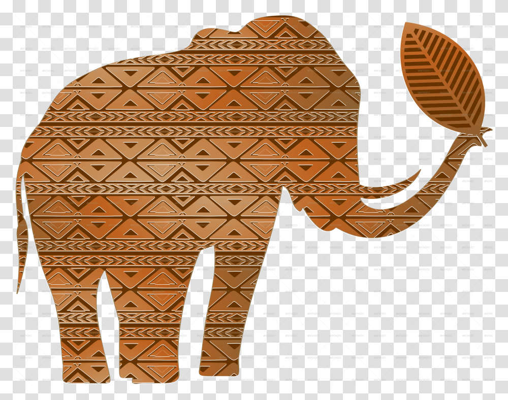 Elephant Shape Tribal Art Isolated Download Illustration, Advertisement, Poster, Animal Transparent Png