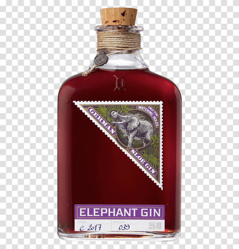 Elephant Sloe Gin, Liquor, Alcohol, Beverage, Drink Transparent Png