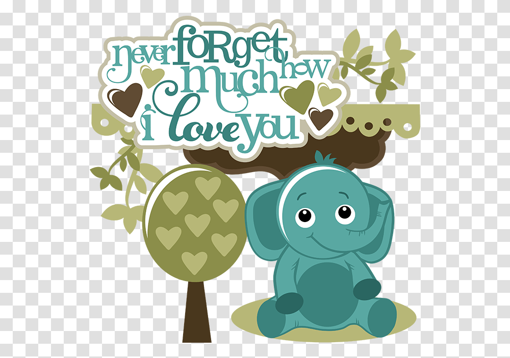 Elephant Svg Clipart Cute Clip Art Love You Clipart Cute, Plant, Animal, Graphics, Poster Transparent Png