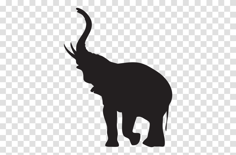 Elephant Trunk Up Silhouette, Animal, Dinosaur, Reptile, Mammal Transparent Png
