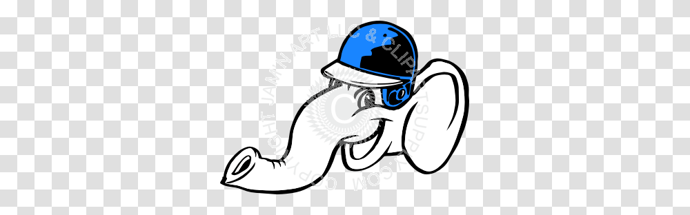 Elephant Wearing Batting Helmet, Animal, Mammal, Label Transparent Png