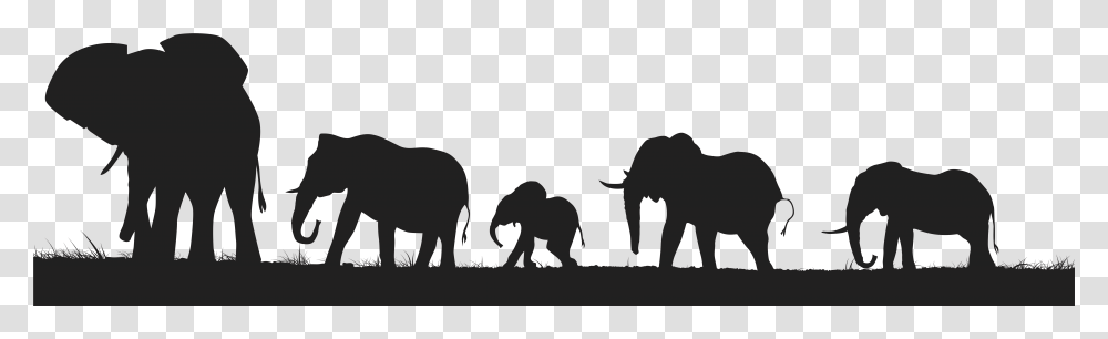 Elephants Silhouette Clip Art Image Elephants Silhouette Clipart, Mammal, Animal, Wildlife, Kneeling Transparent Png
