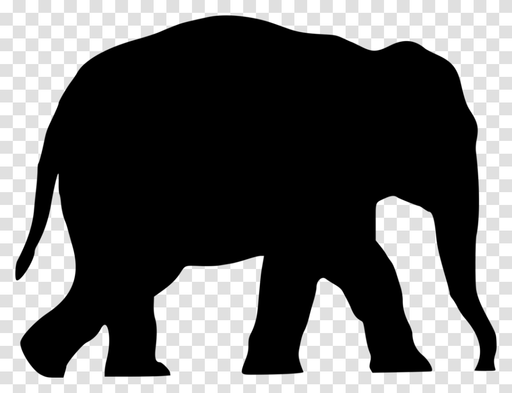Elephants Silhouette Drawing African Elephant Hippopotamus Free, Gray, World Of Warcraft Transparent Png