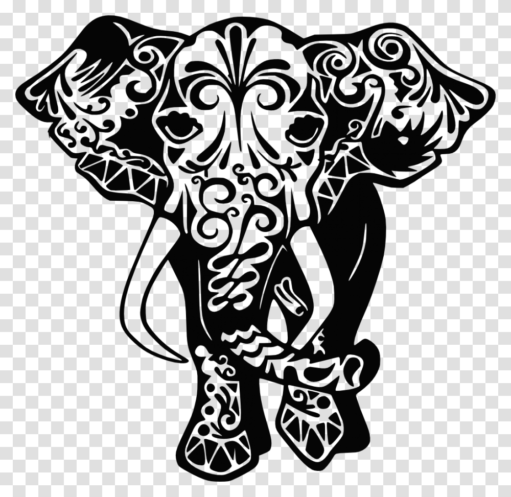 Download Elephants Svg Tribal Mandala Svg Free Free Elephant Stencil Label Sticker Transparent Png Pngset Com