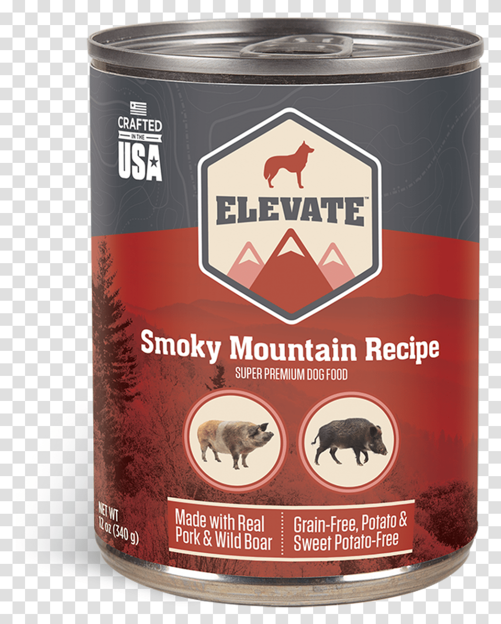 Elevate Dog Food Smoky, Tin, Label, Can Transparent Png