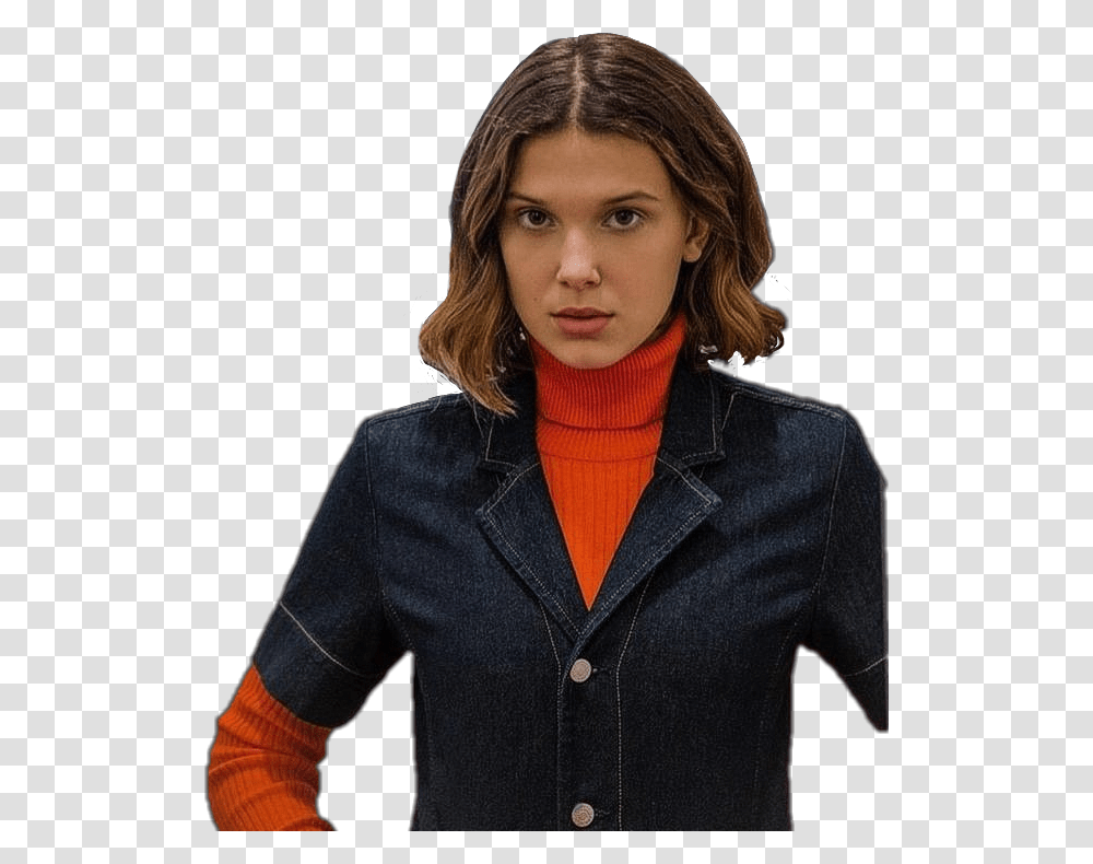 Eleven Once El Ce 011 Strangerthings Milliebobbybrown Millie Bobby Brown, Sleeve, Person, Long Sleeve Transparent Png