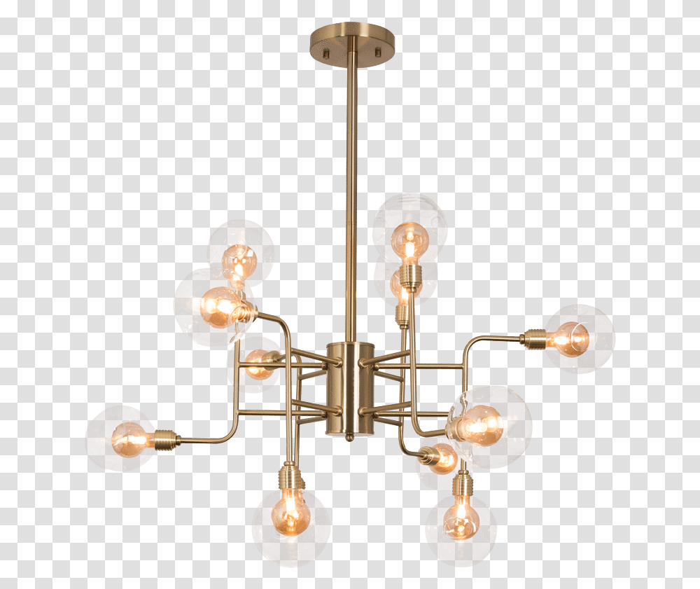 Elevenpast Satin Brass Eytel 12 Light Sputnik Chandelier Chandelier, Lamp, Light Fixture, Ceiling Light Transparent Png