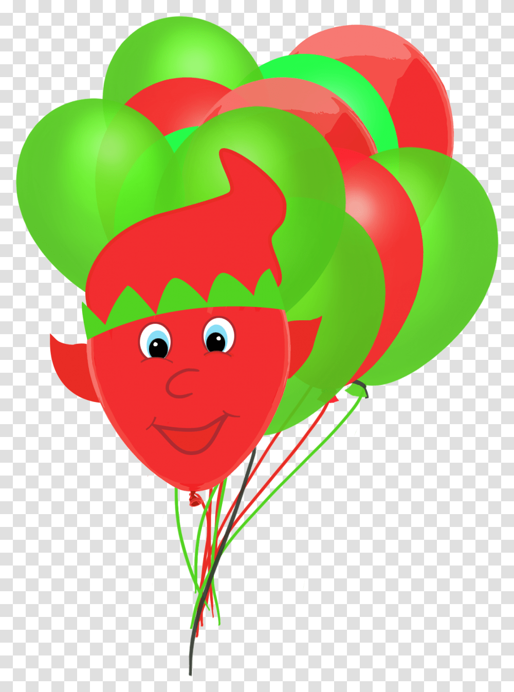 Elf Balloon And Christmas Balloons Illustration, Toy, Kite, Heart Transparent Png