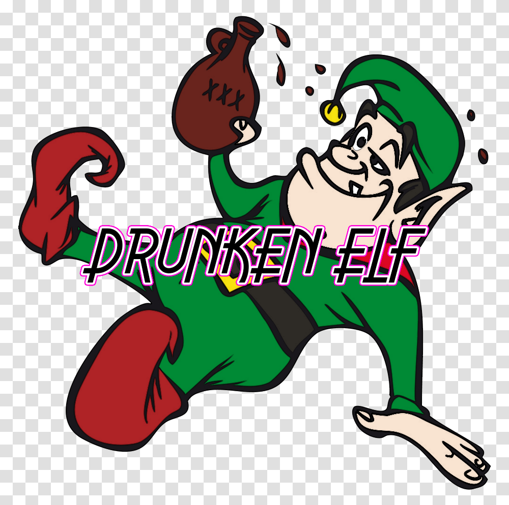 Elf Drunk & Clipart Free Download Ywd Drunk Christmas Elf Cartoon, Text, Face, Graphics, Female Transparent Png