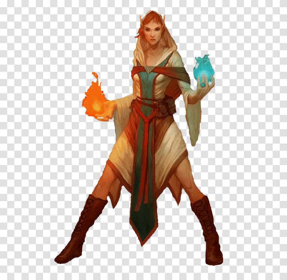 Elf Female Wizard Sorcerer Dungeons And Dragons Sorcerer, Person, Human, Costume, Sweets Transparent Png