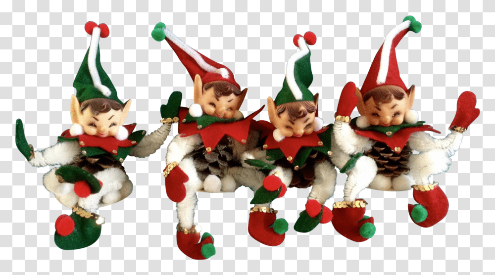 Elf Ornaments Vintage Christmas Elves Clipart, Figurine, Toy, Plush, Super Mario Transparent Png