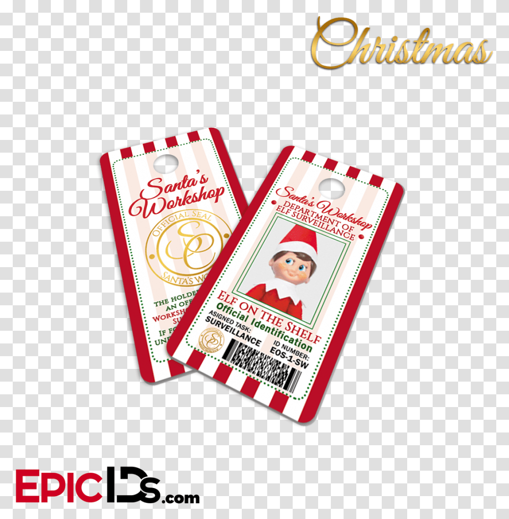 Elf Pack 2 X 1 Mini Card Elf On The Shelf Id Card, Text, Id Cards, Document, Label Transparent Png