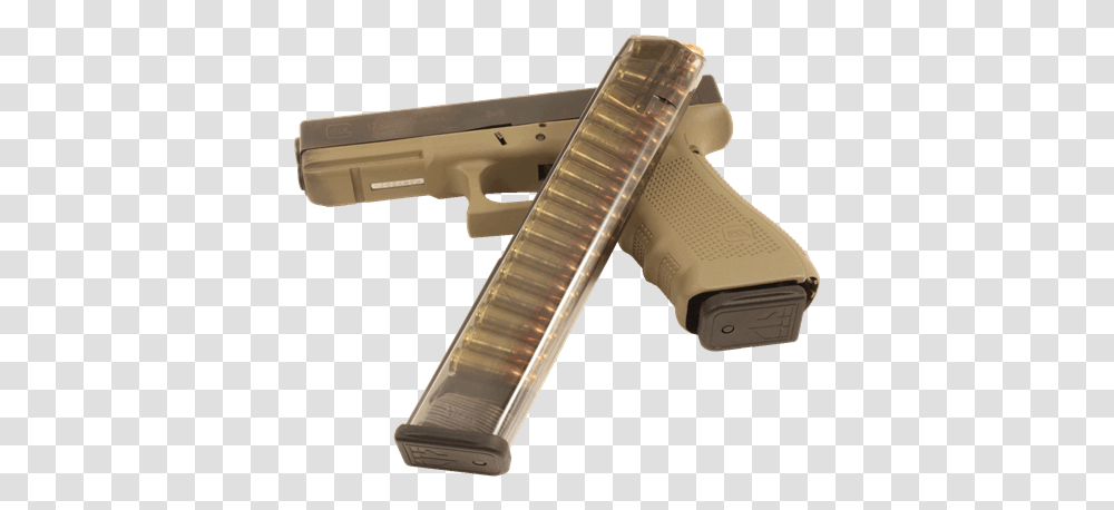 Elite Tactical Systems Glock 9mm Magazine Smoke 31 Round Glock 40 30 Round Mag, Gun, Weapon, Weaponry, Handgun Transparent Png